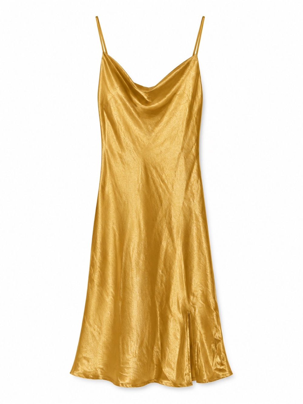 Cotton Candy LA Golden Satin Slip Dress | Size S | Cowl Neck